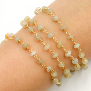 Ethiopian Opal Gold Plated 925 Sterling Silver Wire Chain